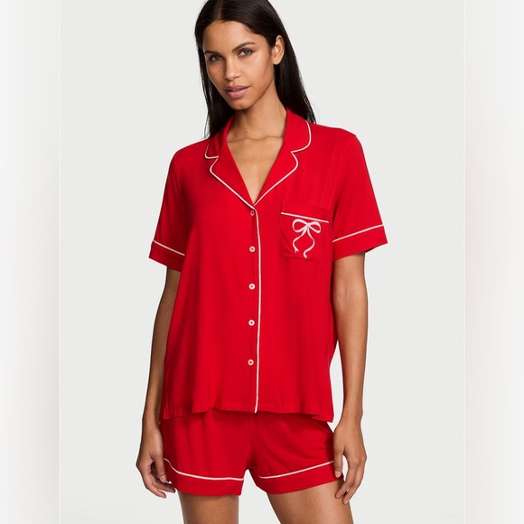 Victoria's Secret Other - Red BOW 🎀 pajama short set • modal soft • lipstick red 💄 Perfect Gift 🎁